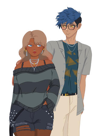 Hazel and Ezra, Flat Colours